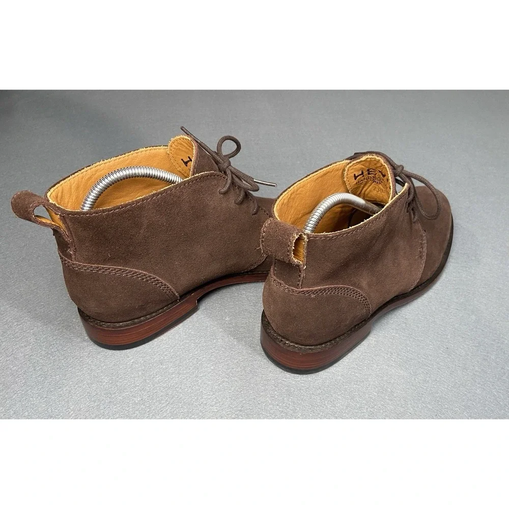 Hevias Men's Handmade Brown Suede Lace-Up Chukka Boots w/ Leather Lining